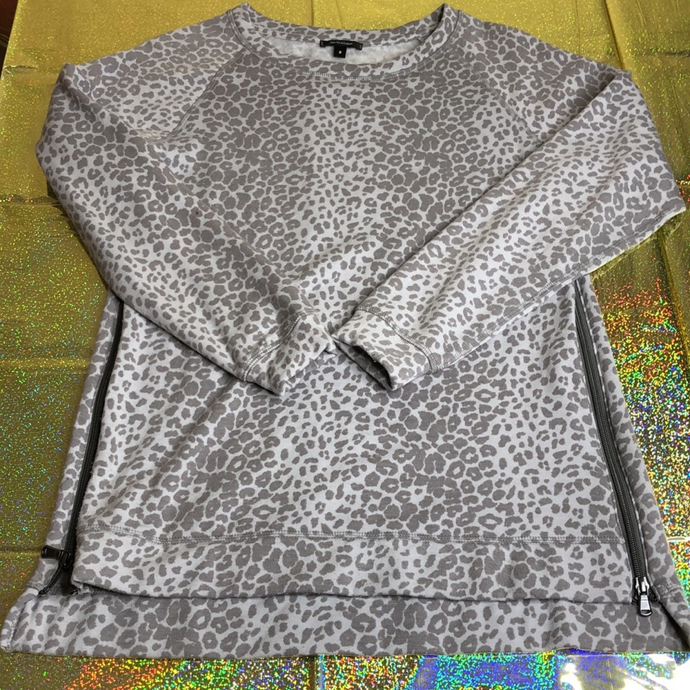 Stella & Dot Fleece Lined Animal Print Tunic Sweatshirt Size S